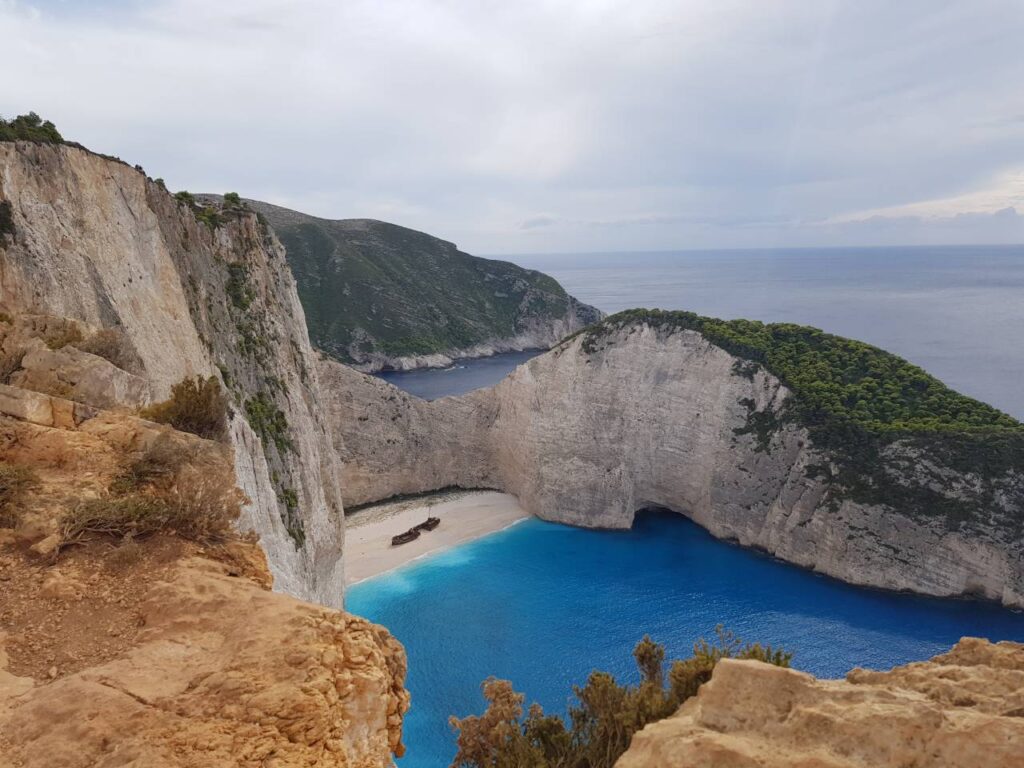 Op deze foto zie je Shipwreck Beach in Zakynthos 